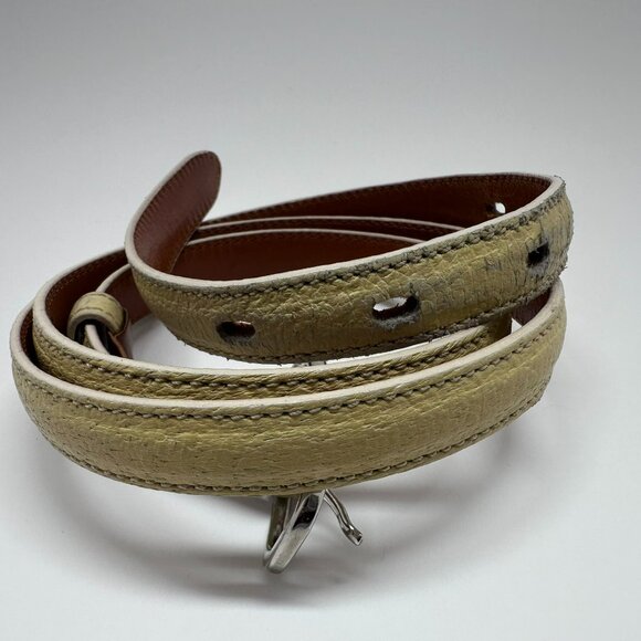 Malo Genuine Leather Belt Made In Italy .5" X 39" Hawthorne Yellow - Picture 2 of 5